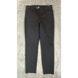 Eileen Fisher Black Stretch Slim Pants‎ Small Petite Zip Hem Rayon Blend Pull-On